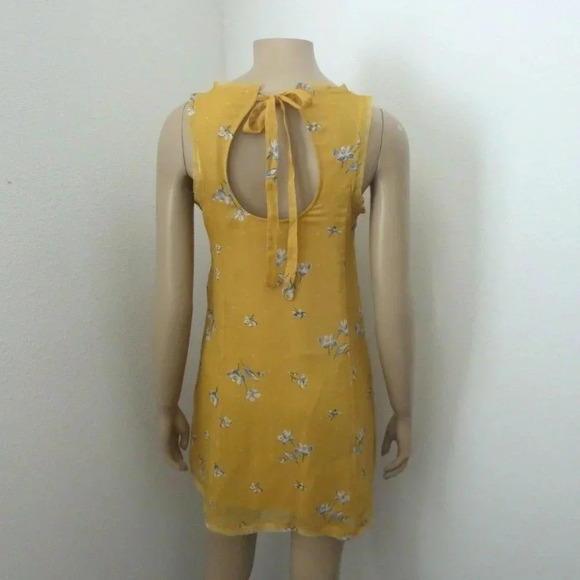 NWT Abercrombie Floral Swing Dress XXS Yellow - Picture 5 of 6